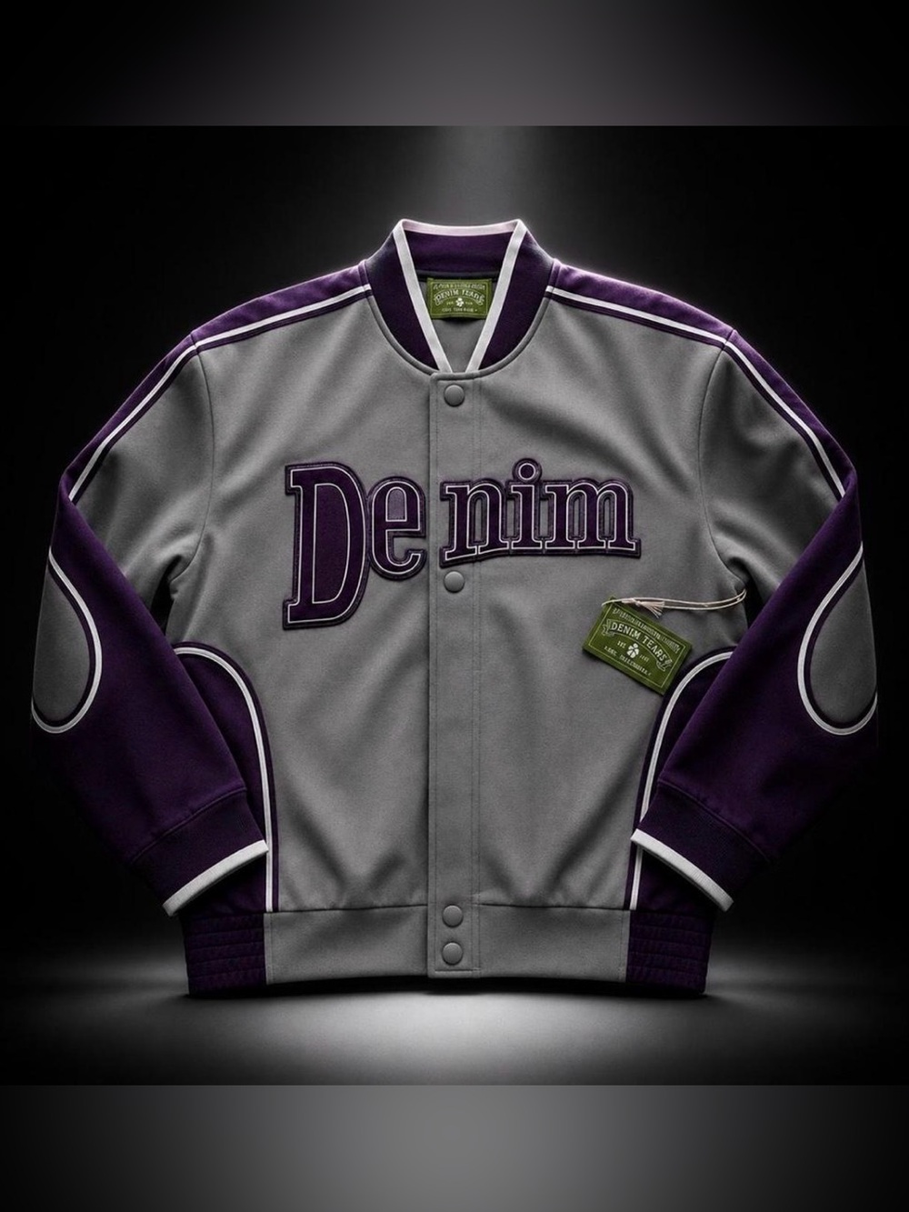 Denim Tears University Grey & Purple Varsity Jacket - Size XL - NWT